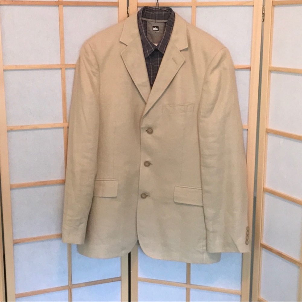 NWOT J. Crew Irish Linen Beige Tan Blazer Sport Coat Jacket Men’s 40R